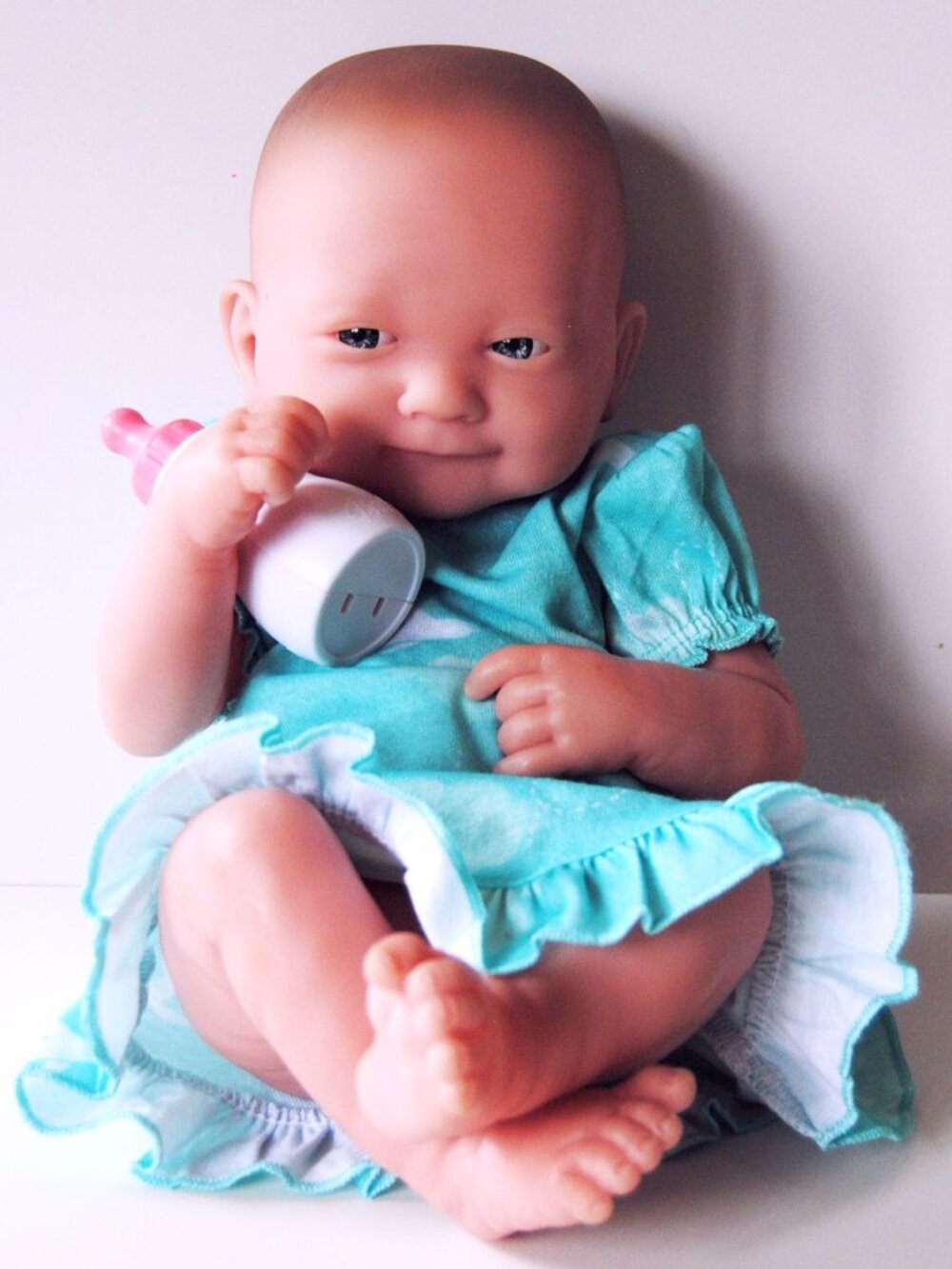 Berenguer Realistic Newborn Lifelike Baby Girl Baby Doll 23-07 w/dress & bottle